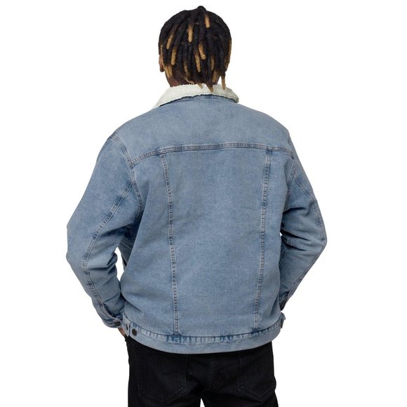 PokeGang Unisex Blue Denim Long Sleeve Button Down 90s Style Lamborghini Jacket - Picture 4 of 4